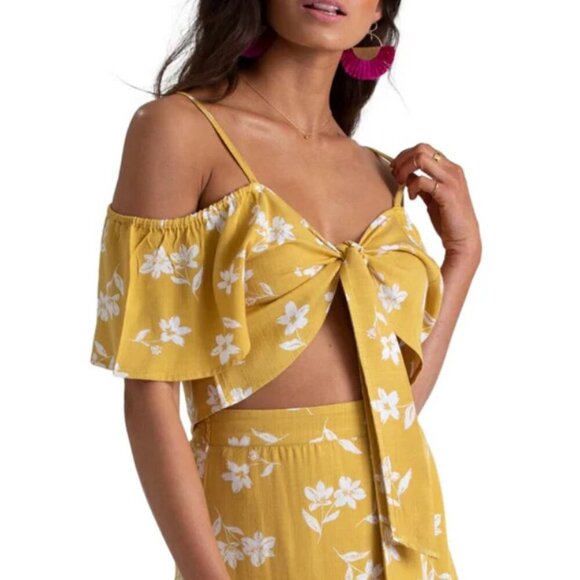 Billabong x Sincerely Jules Tropical Floral Tie Crop Top - Picture 2 of 11